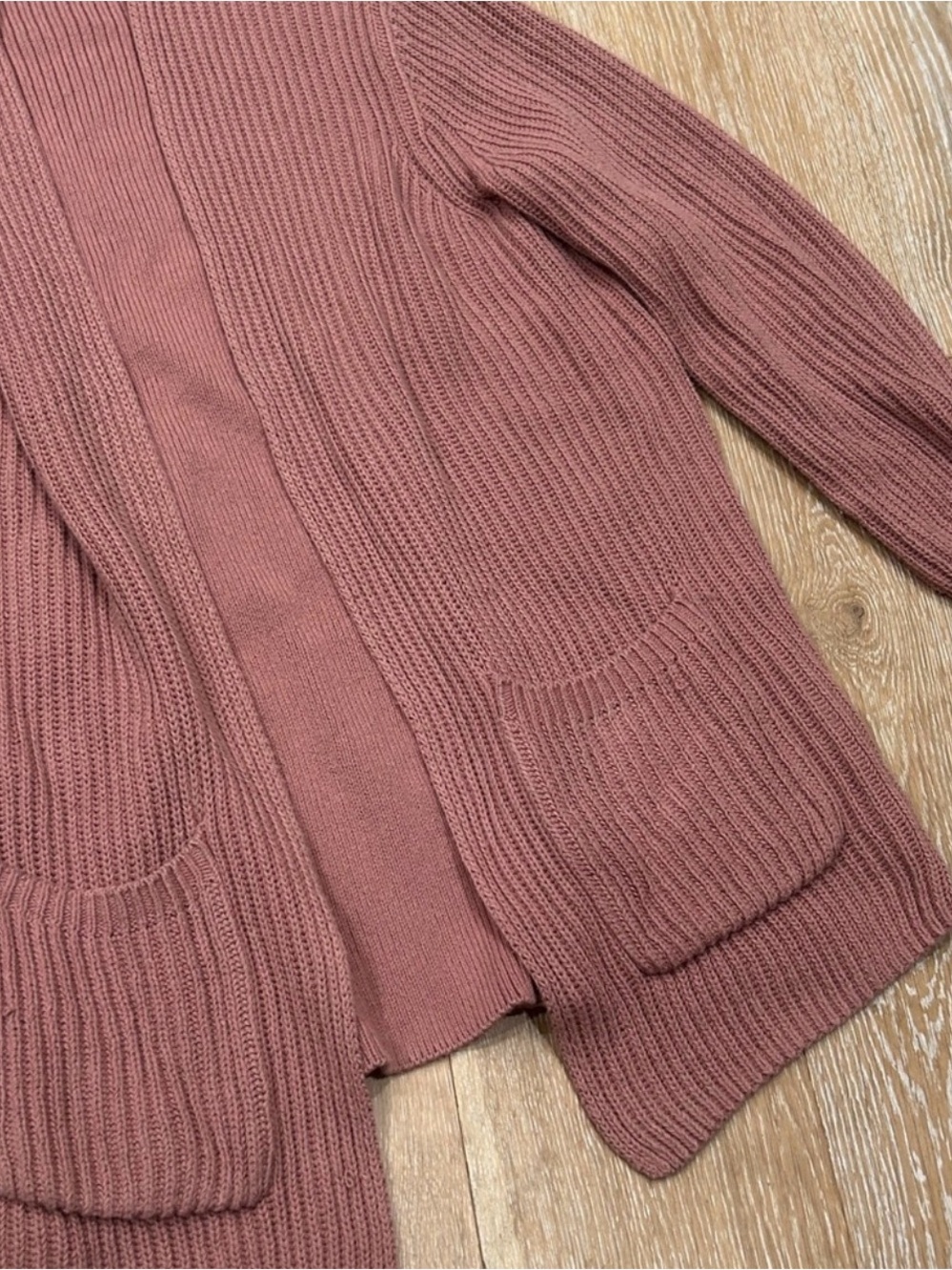 Madewell Ribbed Open-Front Cardigan - Rose - Picture 4 of 8